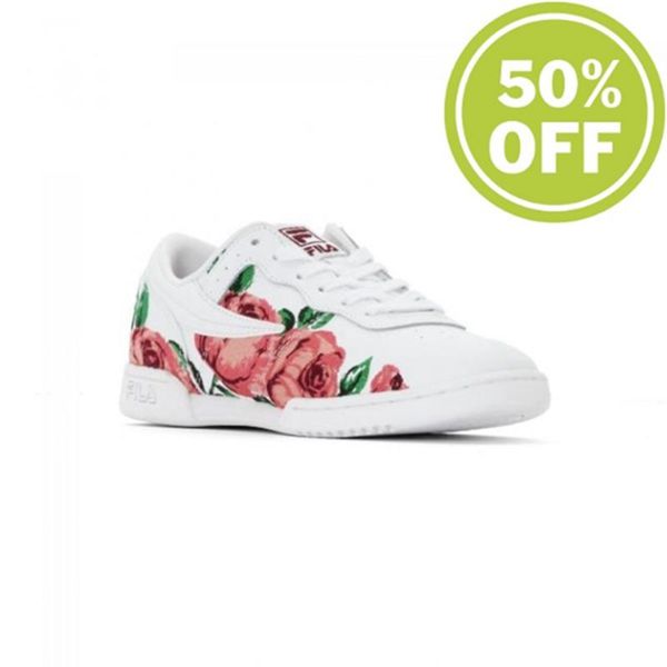 Fila original fitness embroidered white clearance shoes